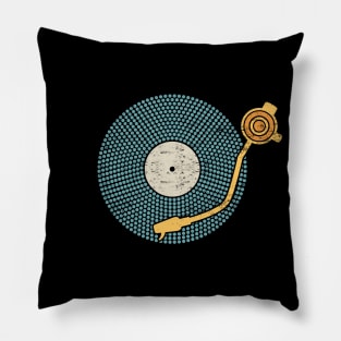 Vintage-Inspired Record and Needle: Retro Music Design Pillow