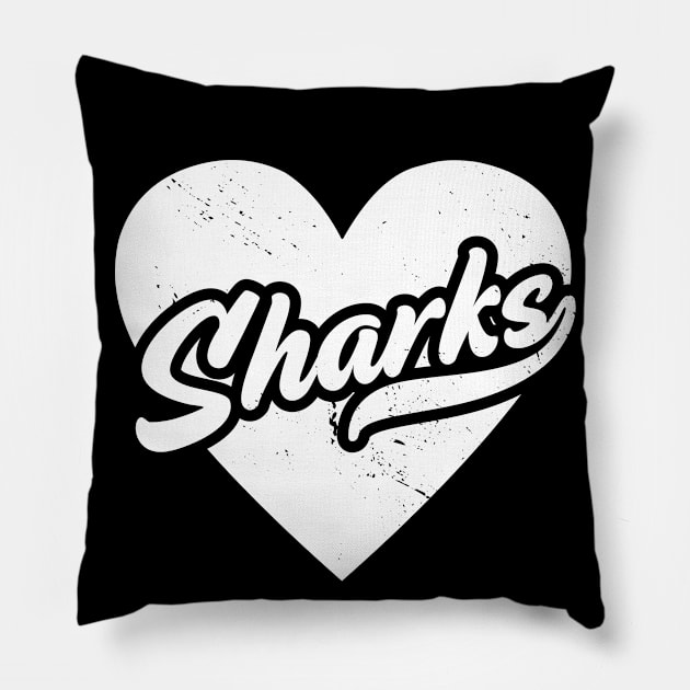 Vintage Sharks School Spirit // High School Football Mascot // Go Sharks Pillow by SLAG_Creative