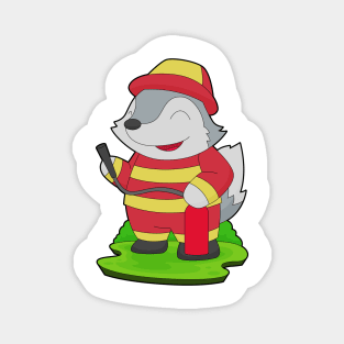 Wolf Firefighter Fire extinguisher Fire department Magnet