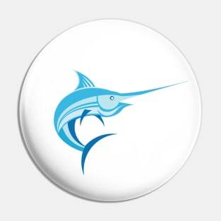 Blue Marlin Swordfish Logo Pin