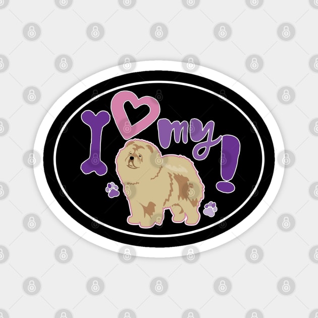 I Love My Chow Magnet by PB&J Designs