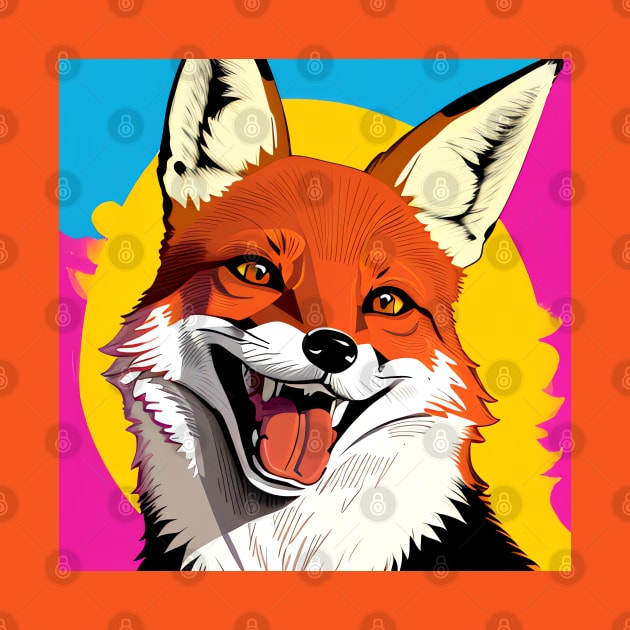 Modern Abstract Pop Art Style Laughing Fox Drawing by thejoyker1986