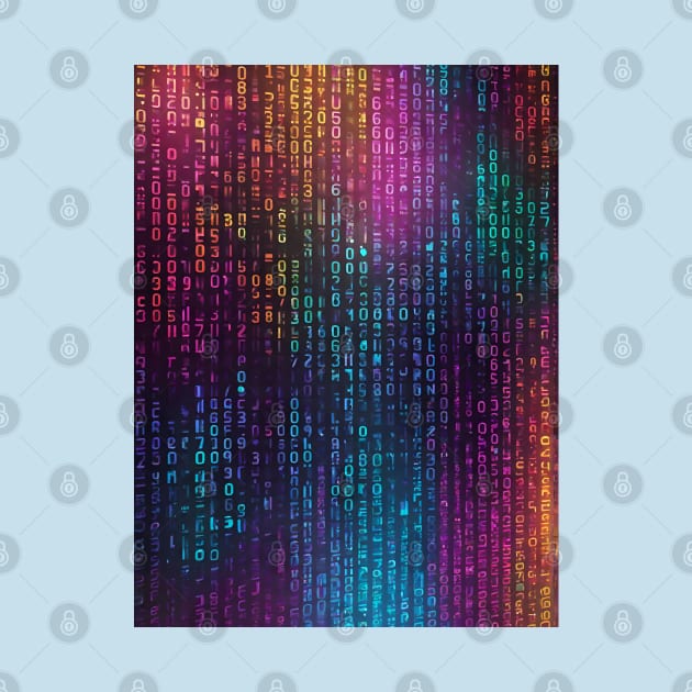 vibrant color binary code by Anik Arts