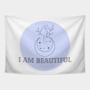 Affirmation Collection - I Am Beautiful (Blue) Tapestry