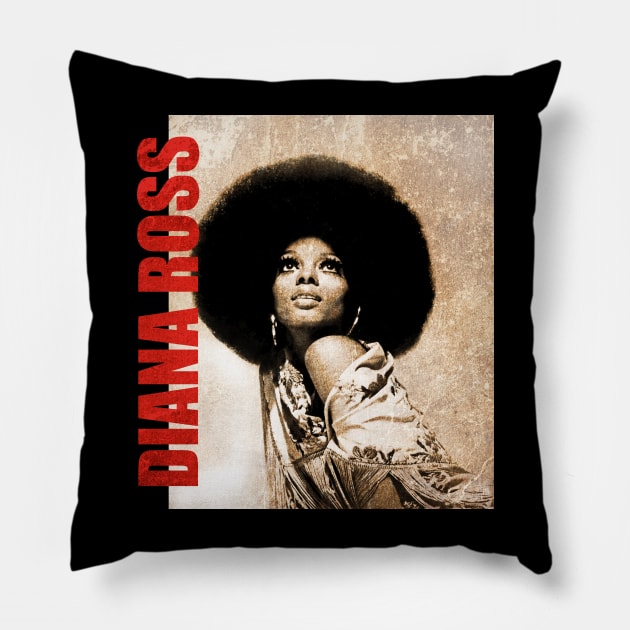 TEXTURE ART- Diana Ross - Retro Aesthetic Fan Art Pillow by ZiziVintage