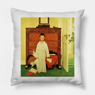 Norman Rockwell  Discovering Santa 1956 Portrait Pillow