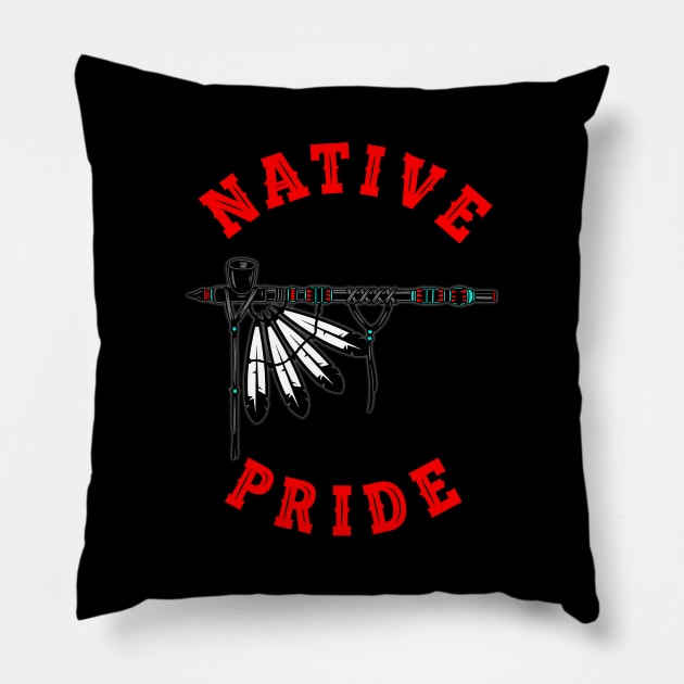 NATIVE PRIDE 41 (PIPE) Pillow by GardenOfNightmares