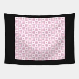 Pastel Pink Gingham Patchwork Tapestry