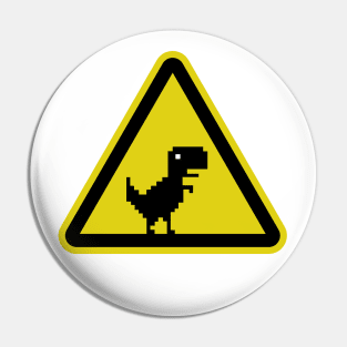 Caution Chrome T-Rex! Pin