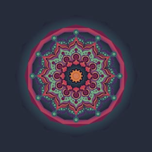 Dusky Dodecagon Mandala T-Shirt