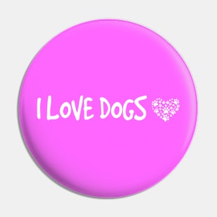 I Love Dogs Paw Heart Pin