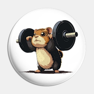 hamster weightlifter Pin