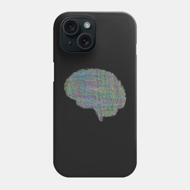 rainbow abstract neurodivergent anxiety brain Phone Case by opptop