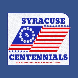 Defunct Syracuse Centennials EBA Basketball 1976 T-Shirt