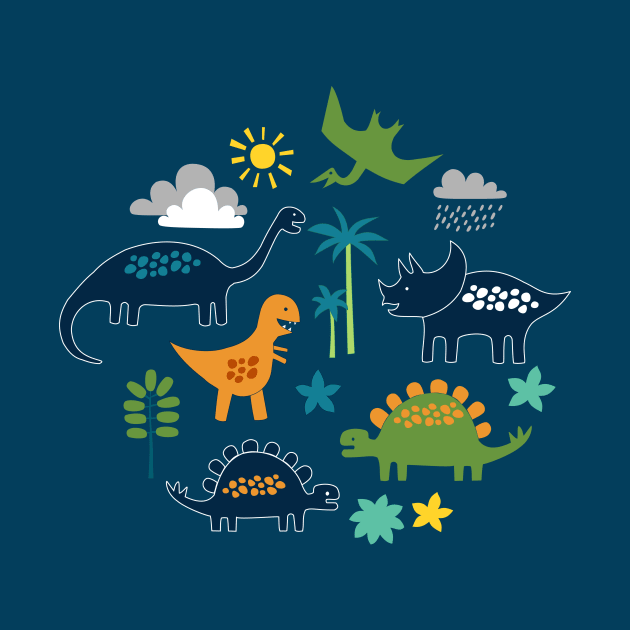 Dinosaur Land - cute Dino pattern by Cecca