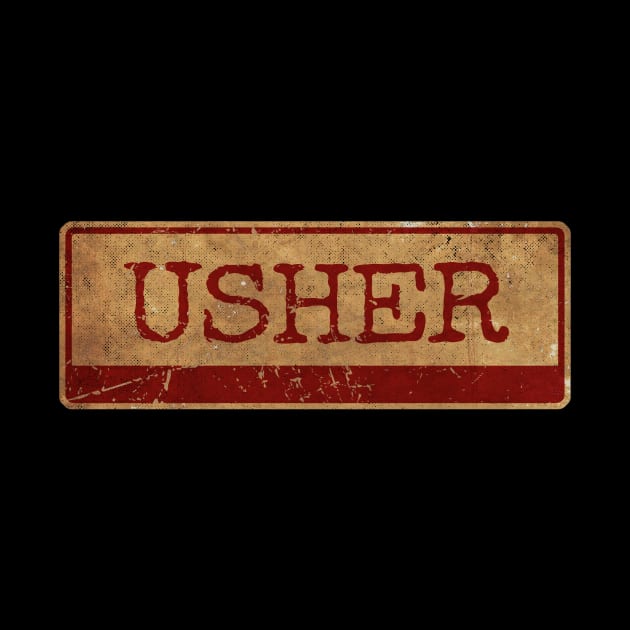 Aliska text red gold retro Usher by Aliska