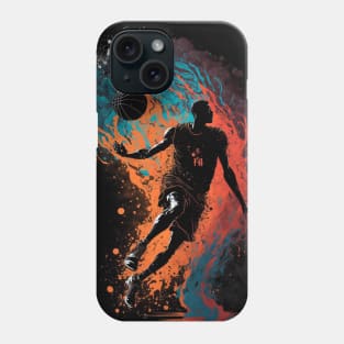 Basketball player leaping towards the hoop Phone Case