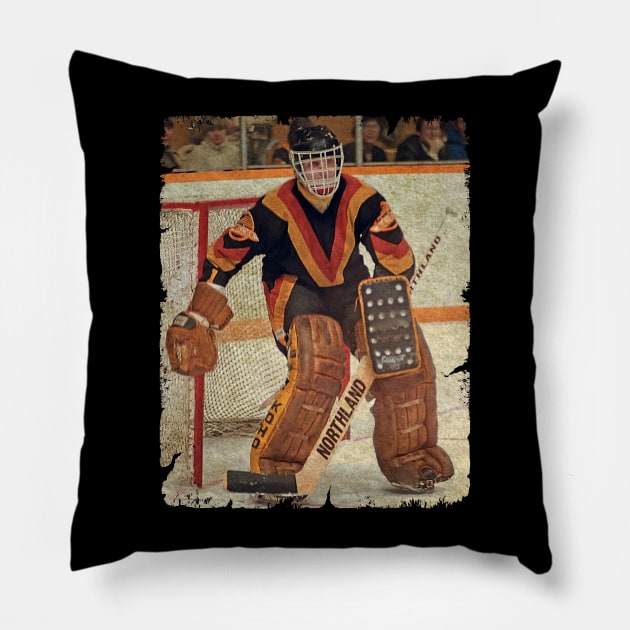 Glen Hanlon, 1978 in Vancouver Canucks (3.57 GAA) Pillow by Momogi Project