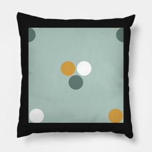 Triple Dot Teal and Yellow Pillow