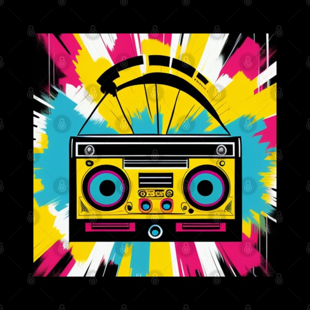 80s Music Vintage Retro Boombox by musicgeniusart