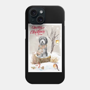 Bearded Collie Merry Christmas Santa Dog Phone Case