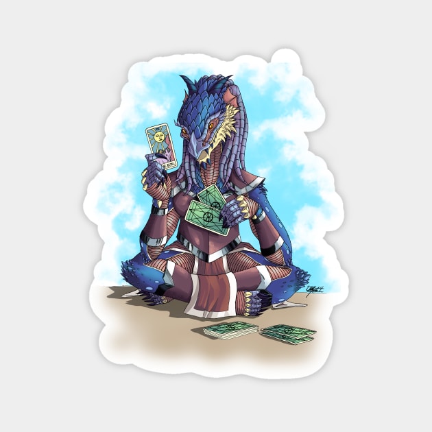 Dragonborn Tarot Reader Magnet by Indi Martin