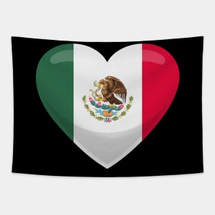 Mexico Flag Heart Tapestry