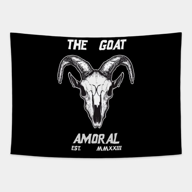 THE GOAT | GOAT HEAD SKULL Tapestry by amoral666