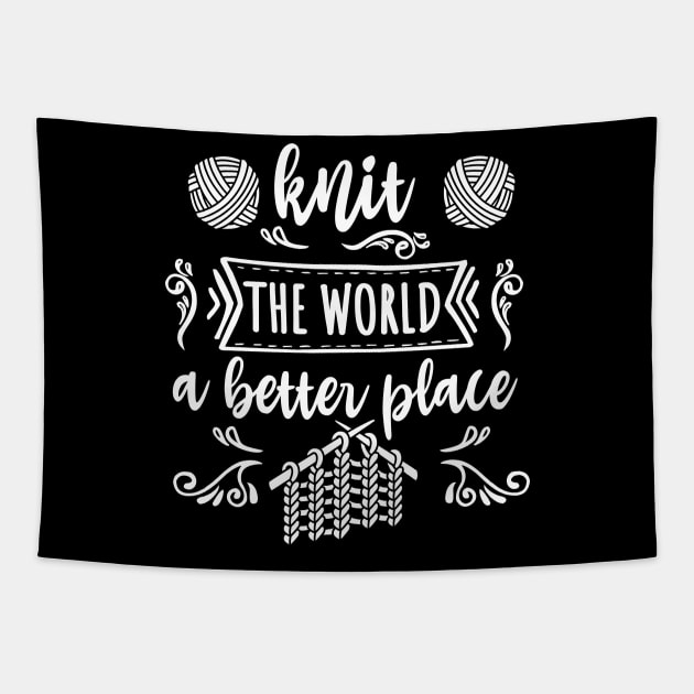 knitting - knit the world a better place Tapestry by FloraLi