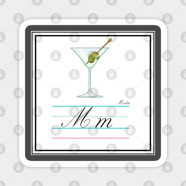Martini Queer Alphabet Cards Magnet by 3mosCreatives