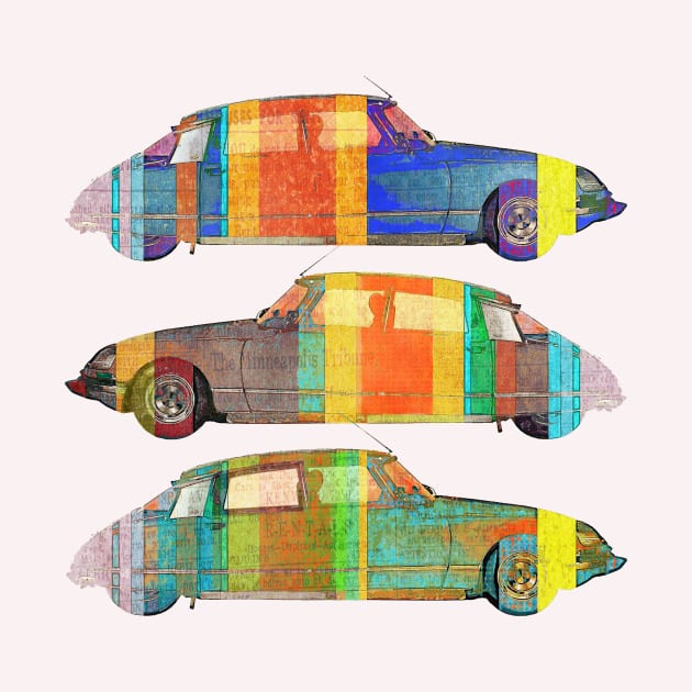 3 Citroen DS pop color by AaaahEeeekStudio