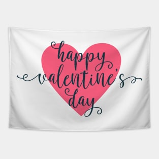 Simple and Lovely Happy Valentine's Day Calligraphy Tapestry