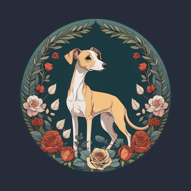 Italian Greyhound Floral Frame by Pet And Petal