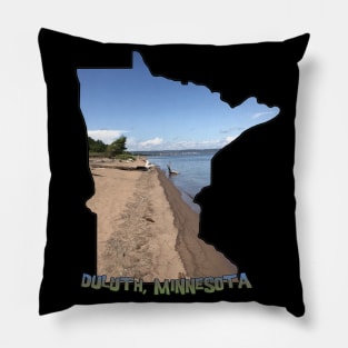 Minnesota State Outline (Duluth and Lake Superior) Pillow