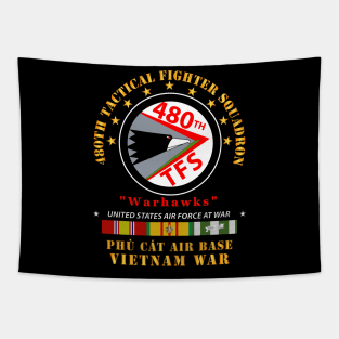 USAF - 480th Tactical Fighter Squadron - Warhawks - Phù Cát w VN SVC X 300 Tapestry