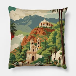 San Sebastian del Oeste Jalisco Mexico Vintage Tourism Travel Pillow