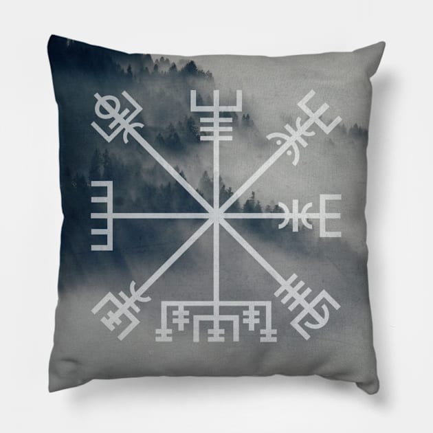 Vegvisir | Icelandic staves Pillow by Time Nomads