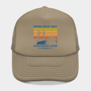 Pepper Spray First Appologize Later SSDGM True Crime Podcast Fans Stay Sexy and Don't Get Murdered Hat