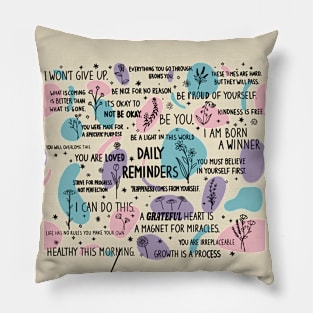 Daily Reminder Positive Motivation Pillow