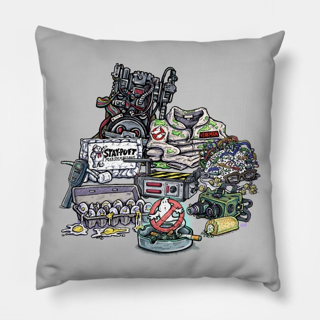 I Aint Afraid of No Ghosts - Ghostbusters Prop Pile Pillow by BradAlbright