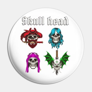 skull head retro killer Pin