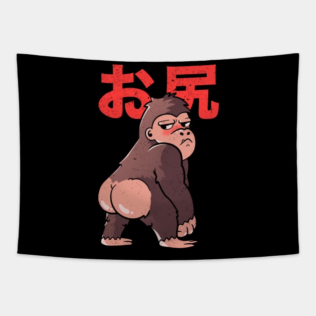 Butt Kong Cute Funny Monster Gift Tapestry by eduely