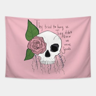 Floral skull Tapestry