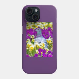 Pigeon and Pansies Phone Case