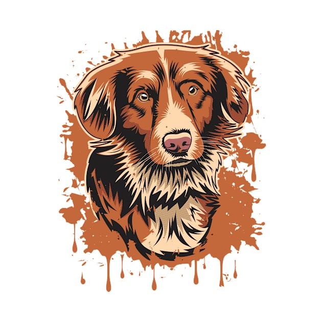 Nova Scotia Duck Tolling Retriever Toller Splatter Artwork by welovetollers