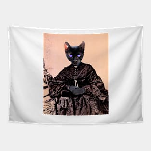 Black Cat Widow Tapestry