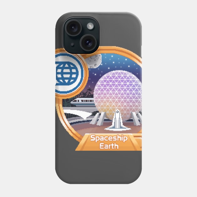 Spaceship Earth Pixel Art Phone Case by retrocot