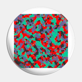 Camouflage Teal Red Pin