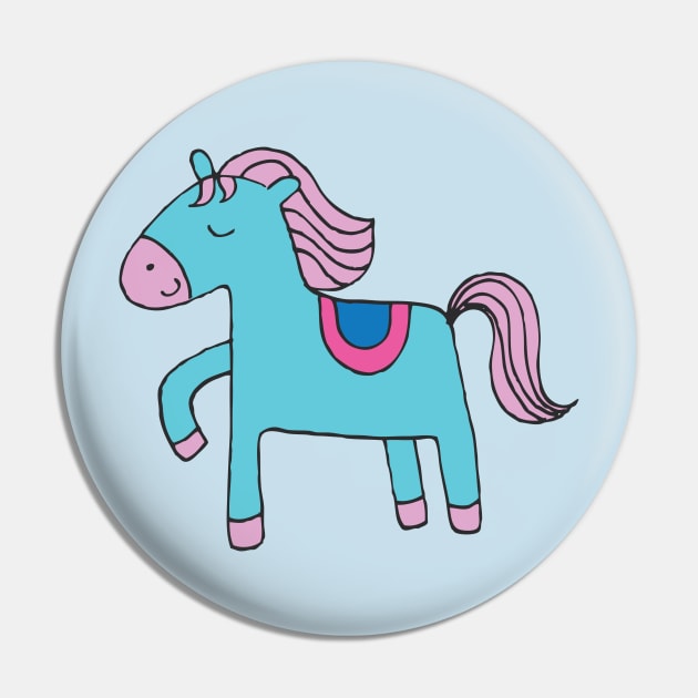 Happy Pony - sky blue and pink by Cecca Designs Pin by Cecca