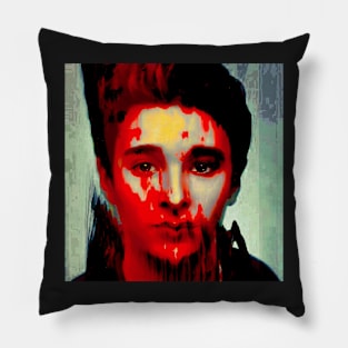 SOCIOPATH Creepy Dark Aesthetic Glitch Art Pillow